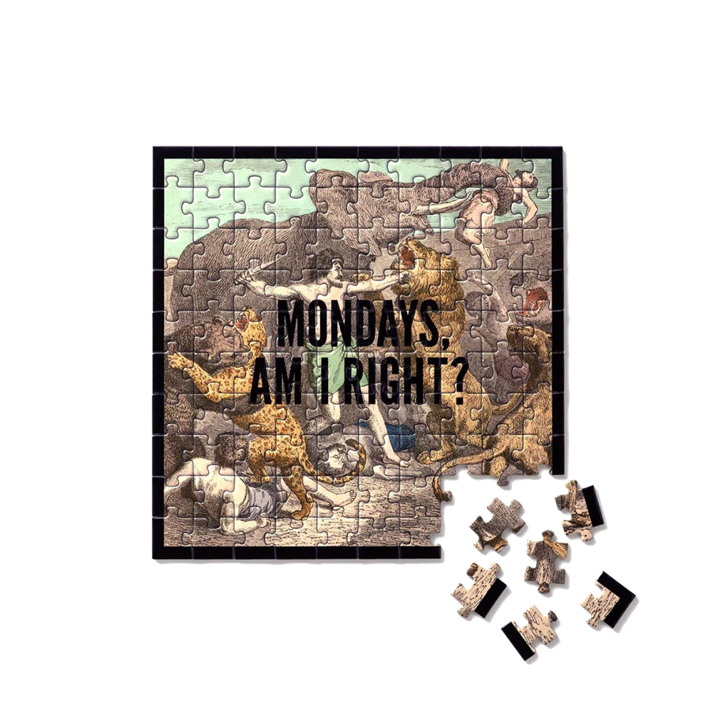 Mondays, Am I Right? 100 piece mini shaped puzzle