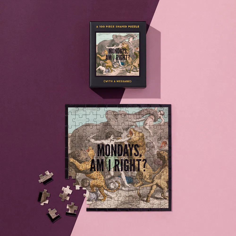 Mondays, Am I Right? 100 piece mini shaped puzzle