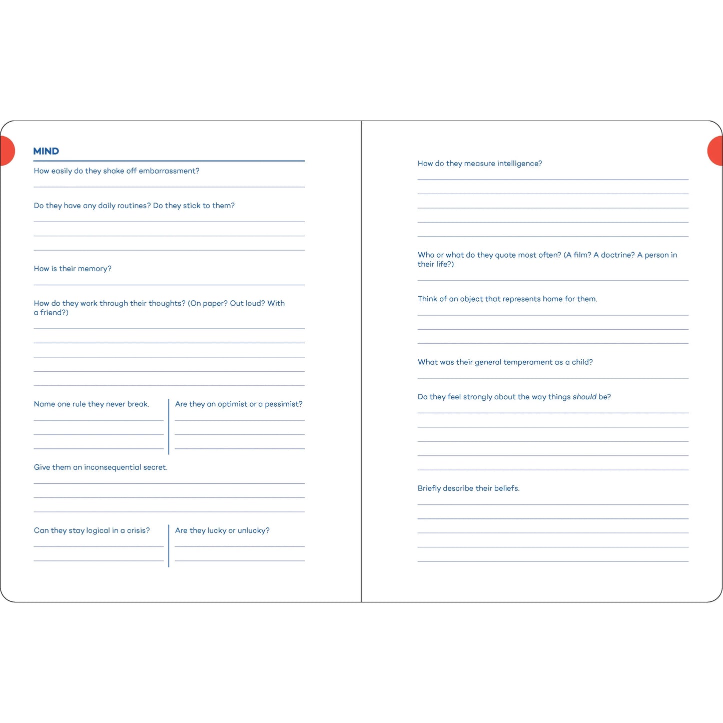 A Writer’s Journal for Creating Characters: Quick Prompts for Novelists, Screenwriters, Playwrights, Roleplayers & Storytellers