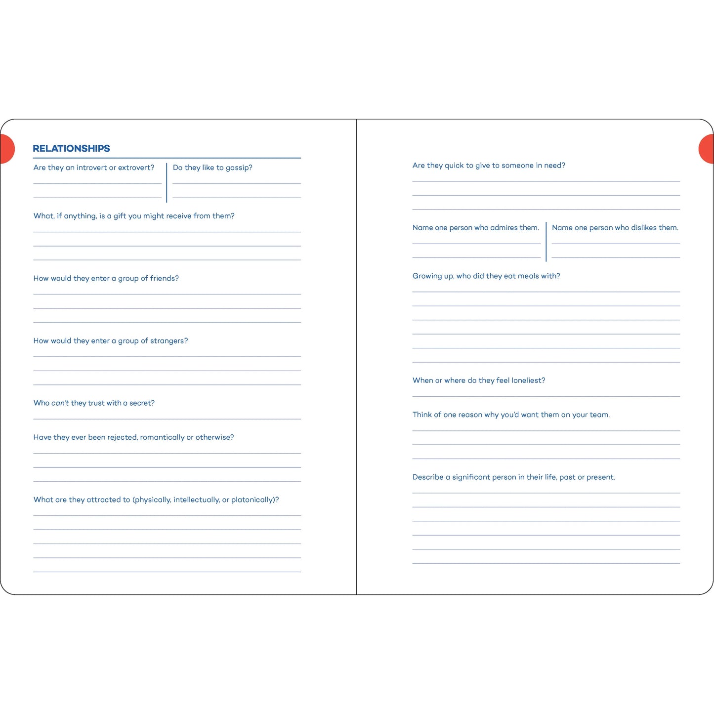 A Writer’s Journal for Creating Characters: Quick Prompts for Novelists, Screenwriters, Playwrights, Roleplayers & Storytellers