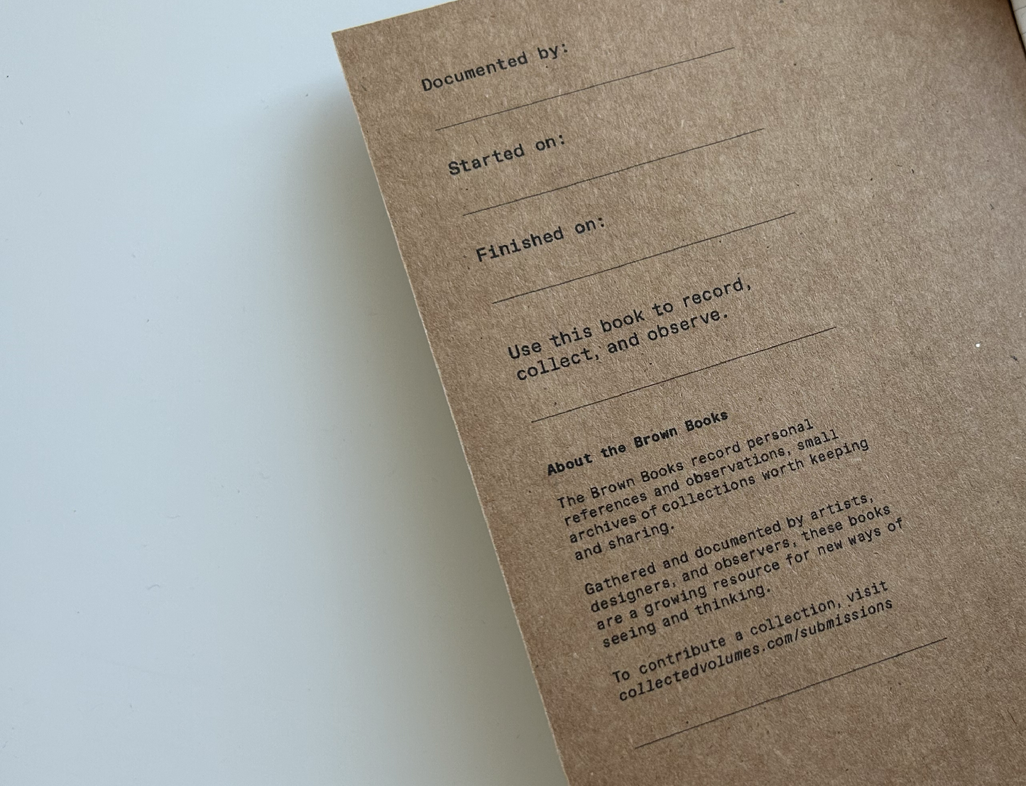 Collected Volumes Blank Book