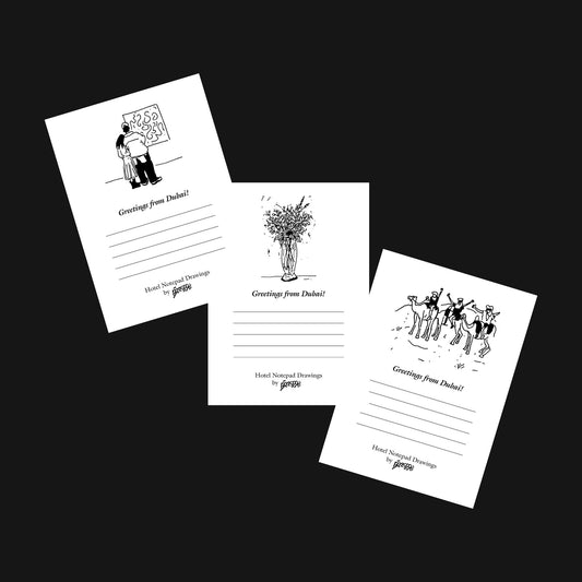Hotel Notepad Drawings 2023 Postcards (set of 3)