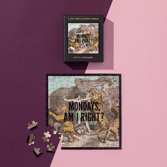 Mondays, Am I Right? 100 piece mini shaped puzzle