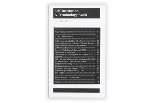 Self-Institution/ Terminology Audit: A Terminology Audit of Self-Instituted Practice