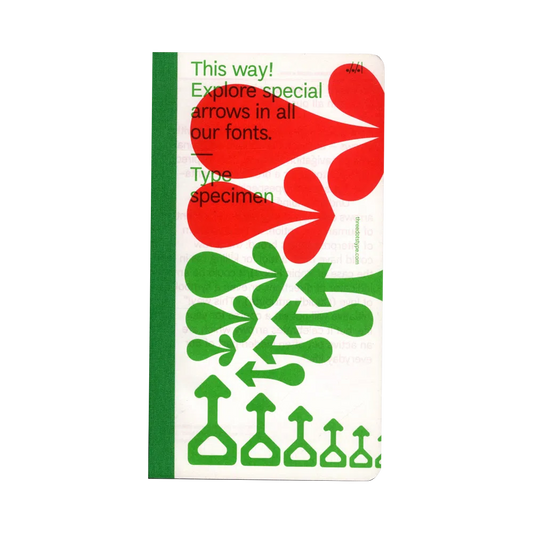 This Way! Explore special arrows in all our fonts” [Type specimen]