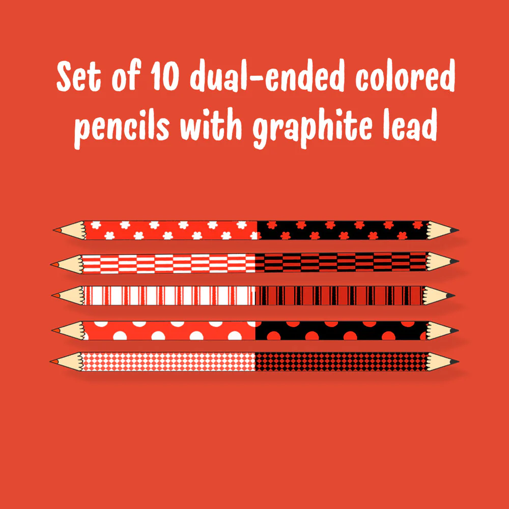 Two-Faced Pencils: 10 Graphite & Red Bicolored Pencils