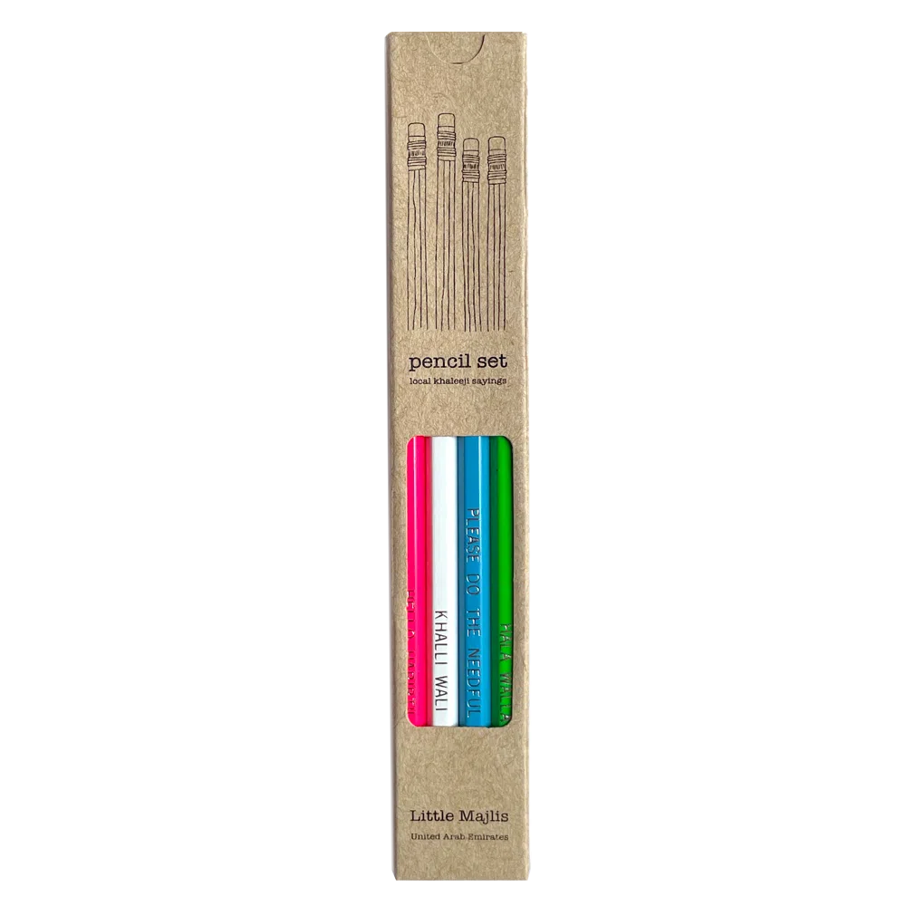 Pencil set of 4, local sayings