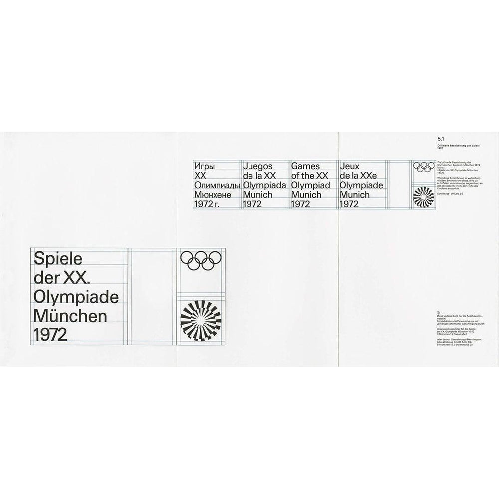 Guidelines and Standards for the Visual Design: The Games of the XX Olympiad Munich 1972