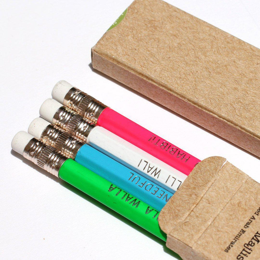 Pencil set of 4, local sayings